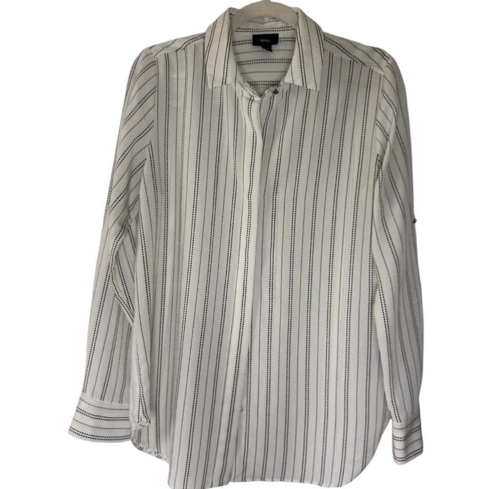 White and Black Striped Shirt‎ by Mossimo